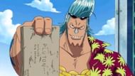 Franky shows the blueprints for Pluton (Image via Toei Animation)